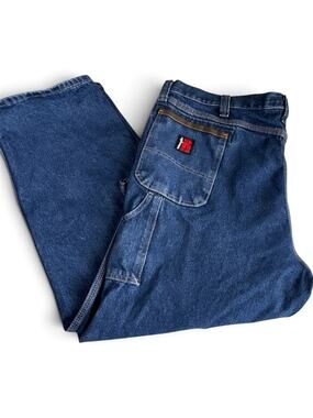Wrangler RIGGS Workwear Carpenter Jeans Men 48x30 Antique Indigo Blue Denim